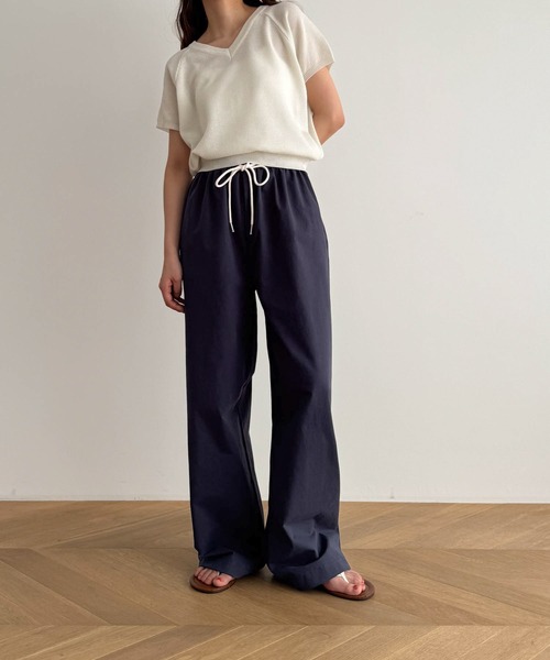 CANAL JEAN(キャナルジーン)の「El mar コットンストレートイージーパンツ(その他パンツ・レディース・チャコールグレー/ホワイト/ネイビー・ONE SIZE)」の9枚目の写真