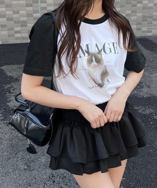 fiere(フィエール)の「デザインプリント ラグラン半袖Tシャツ(Tシャツ/カットソー・レディース・A/B/C/D・M/S/L/MEDIUM)」の1枚目の写真