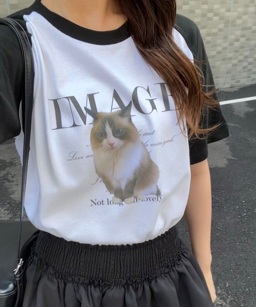 fiere(フィエール)の「デザインプリント ラグラン半袖Tシャツ(Tシャツ/カットソー・レディース・A/B/C/D・M/S/L/MEDIUM)」の8枚目の写真