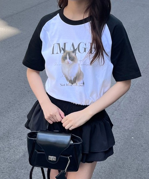 fiere(フィエール)の「デザインプリント ラグラン半袖Tシャツ(Tシャツ/カットソー・レディース・A/B/C/D・M/S/L/MEDIUM)」の9枚目の写真