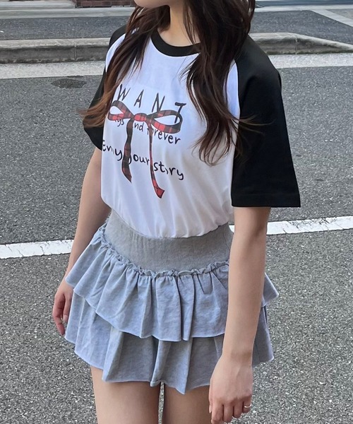 fiere(フィエール)の「デザインプリント ラグラン半袖Tシャツ(Tシャツ/カットソー・レディース・A/B/C/D・M/S/L/MEDIUM)」の13枚目の写真
