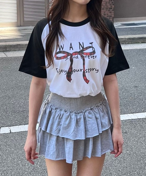 fiere(フィエール)の「デザインプリント ラグラン半袖Tシャツ(Tシャツ/カットソー・レディース・A/B/C/D・M/S/L/MEDIUM)」の5枚目の写真