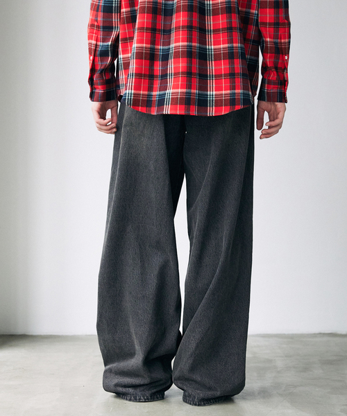 JOURNAL STANDARD（ジャーナルスタンダード）の「WEB限定 ルーズバギー トッピングデニム（デニムパンツ・メンズ・コバルトブルー/ブラック/ブルー系その他・SMALL/MEDIUM/LARGE）」の9枚目の写真