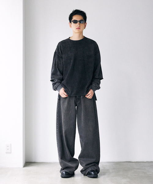 JOURNAL STANDARD（ジャーナルスタンダード）の「WEB限定 ルーズバギー トッピングデニム（デニムパンツ・メンズ・コバルトブルー/ブラック/ブルー系その他・SMALL/MEDIUM/LARGE）」の14枚目の写真