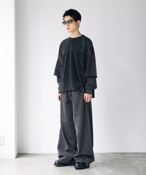 JOURNAL STANDARD（ジャーナルスタンダード）の「WEB限定 ルーズバギー トッピングデニム（デニムパンツ・メンズ・コバルトブルー/ブラック/ブルー系その他・SMALL/MEDIUM/LARGE）」の15枚目の写真