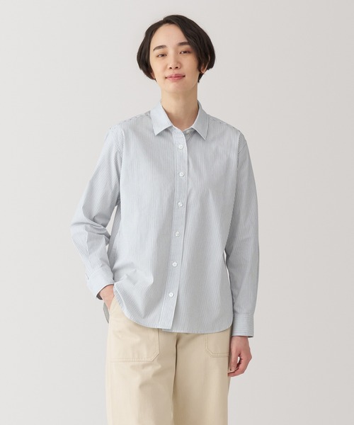 セール】婦人 洗いざらし ブロードレギュラーカラー長袖シャツ（シャツ