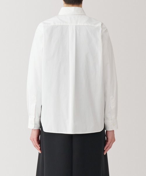 【未使用美品】ラケットプリント 長袖シャツ オフホワイト/9号 セール】婦人 洗いざらし ブロードレギュラーカラー長袖シャツ（シャツ