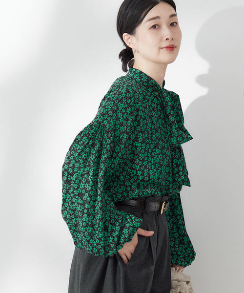 美品☆ジャーナルスタンダードレサージュ 洗える ドット柄 ボウタイブラウス journal standard L'essage（ジャーナルスタンダードレサージュ