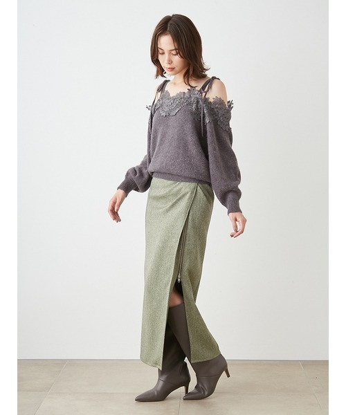 SNIDEL（スナイデル）の「ドレープタイトホックスカート（スカート・レディース・イエロー/グレー/ブラック・0/1）」の18枚目の写真