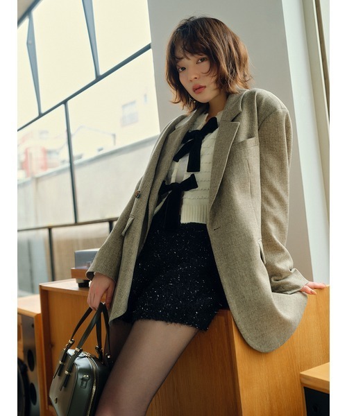 LILY BROWN（リリーブラウン）の「バリエーションニットショートパンツ（その他パンツ・レディース・ベージュ/ブラック/グレー・FREE）」の5枚目の写真