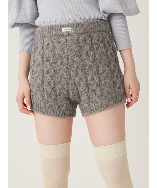 LILY BROWN（リリーブラウン）の「バリエーションニットショートパンツ（その他パンツ・レディース・ベージュ/ブラック/グレー・FREE）」の7枚目の写真