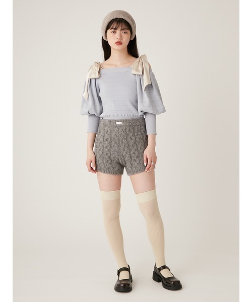 LILY BROWN（リリーブラウン）の「バリエーションニットショートパンツ（その他パンツ・レディース・ベージュ/ブラック/グレー・FREE）」の12枚目の写真