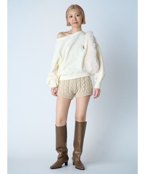 LILY BROWN（リリーブラウン）の「バリエーションニットショートパンツ（その他パンツ・レディース・ベージュ/ブラック/グレー・FREE）」の15枚目の写真