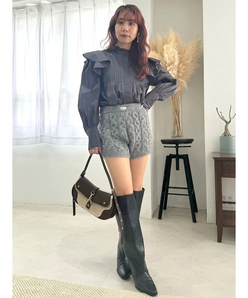 LILY BROWN（リリーブラウン）の「バリエーションニットショートパンツ（その他パンツ・レディース・ベージュ/ブラック/グレー・FREE）」の16枚目の写真