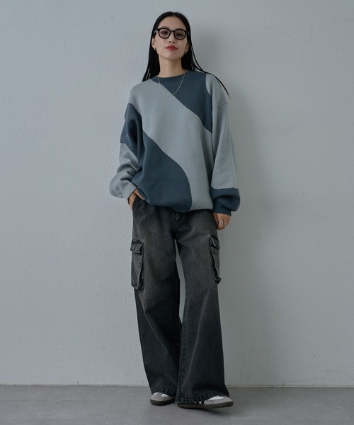 COLONY 2139（コロニートゥーワンスリーナイン）の「ワイドストレートカーゴデニム（デニムパンツ・メンズ・ブルー/ブラック系その他・LARGE/MEDIUM）」の11枚目の写真