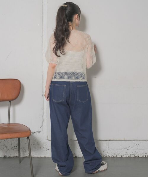 RETRO GIRL(レトロガール)の「花刺繍レースBL(シャツ/ブラウス・レディース・ナチュラル/ブラック・FREE)」の21枚目の写真