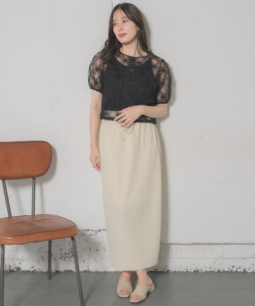 RETRO GIRL(レトロガール)の「花刺繍レースBL(シャツ/ブラウス・レディース・ナチュラル/ブラック・FREE)」の16枚目の写真