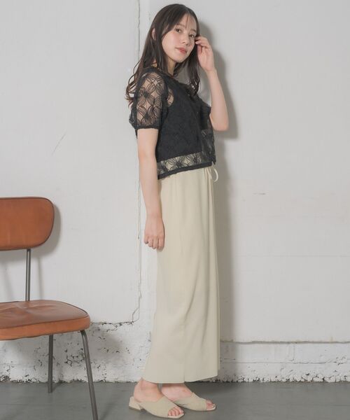 RETRO GIRL(レトロガール)の「花刺繍レースBL(シャツ/ブラウス・レディース・ナチュラル/ブラック・FREE)」の15枚目の写真
