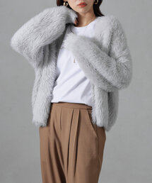 ラメ糸フェザーカーディガン