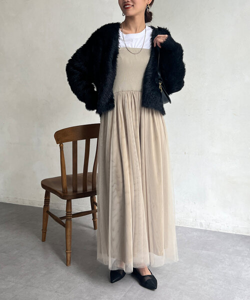 Chez toi(シェトワ)の「ラメ糸フェザーカーディガン(カーディガン/ボレロ・レディース・ブラック/オレンジ/グリーン系その他/ライトグレー・FREE)」の15枚目の写真