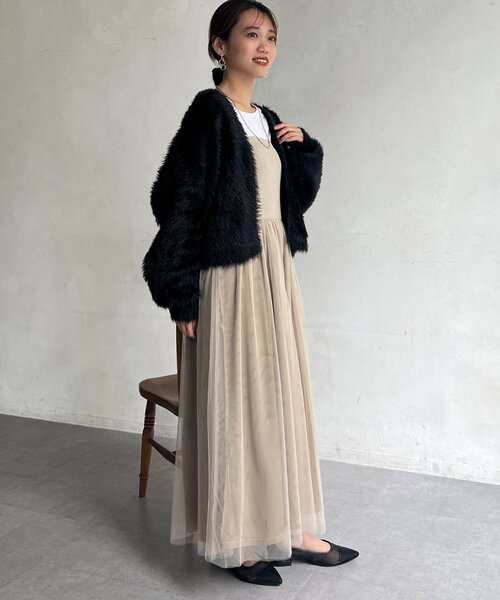 Chez toi(シェトワ)の「ラメ糸フェザーカーディガン(カーディガン/ボレロ・レディース・ブラック/オレンジ/グリーン系その他/ライトグレー・FREE)」の17枚目の写真