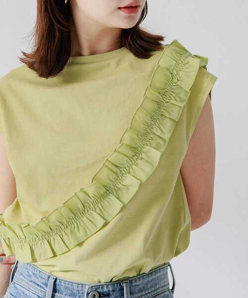 URBAN RESEARCH Sonny Label（アーバンリサーチサニーレーベル）の「ナナメフリルプルオーバー（Tシャツ/カットソー・レディース・オフホワイト/ブラック/グリーン系その他・FREE）」の20枚目の写真