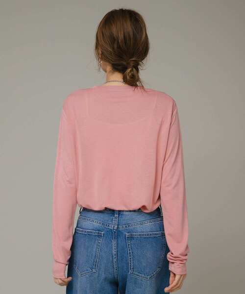 URBAN RESEARCH Sonny Label（アーバンリサーチサニーレーベル）の「シアークルーネックロングTシャツ（Tシャツ/カットソー・レディース・ピンク/オフホワイト/ブラック・FREE）」の8枚目の写真