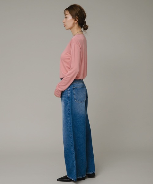 URBAN RESEARCH Sonny Label（アーバンリサーチサニーレーベル）の「シアークルーネックロングTシャツ（Tシャツ/カットソー・レディース・ピンク/オフホワイト/ブラック・FREE）」の10枚目の写真