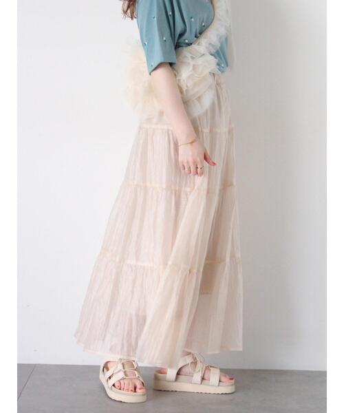 ehka sopo（エヘカソポ）の「2WAYシアーティアードスカート（スカート・レディース・キナリ/ブラック/ミント・F）」の5枚目の写真