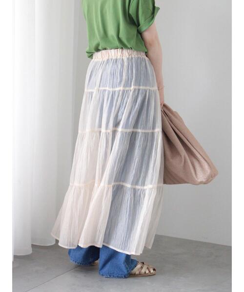 ehka sopo（エヘカソポ）の「2WAYシアーティアードスカート（スカート・レディース・キナリ/ブラック/ミント・F）」の11枚目の写真