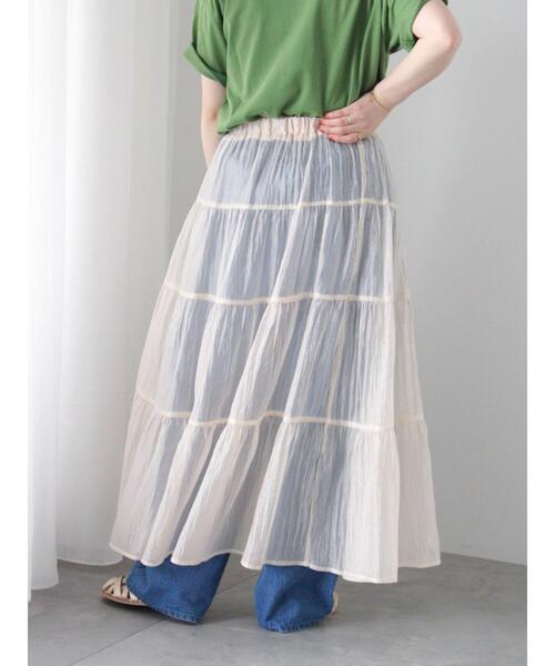 ehka sopo（エヘカソポ）の「2WAYシアーティアードスカート（スカート・レディース・キナリ/ブラック/ミント・F）」の12枚目の写真