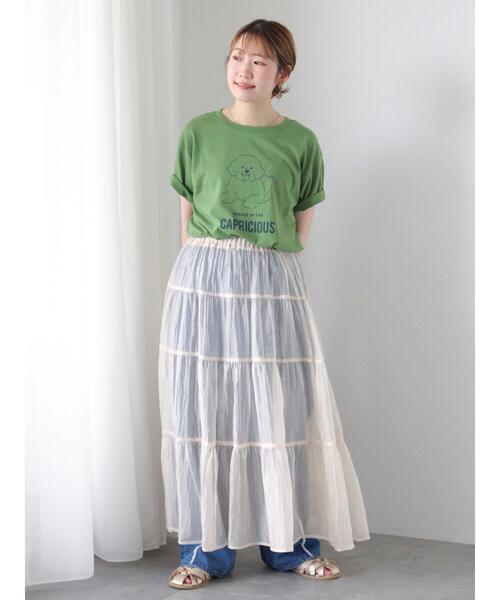 ehka sopo（エヘカソポ）の「2WAYシアーティアードスカート（スカート・レディース・キナリ/ブラック/ミント・F）」の14枚目の写真