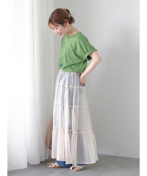 ehka sopo（エヘカソポ）の「2WAYシアーティアードスカート（スカート・レディース・キナリ/ブラック/ミント・F）」の15枚目の写真