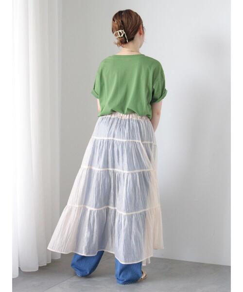 ehka sopo（エヘカソポ）の「2WAYシアーティアードスカート（スカート・レディース・キナリ/ブラック/ミント・F）」の16枚目の写真