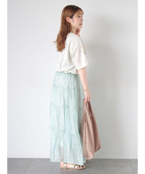 ehka sopo（エヘカソポ）の「2WAYシアーティアードスカート（スカート・レディース・キナリ/ブラック/ミント・F）」の21枚目の写真