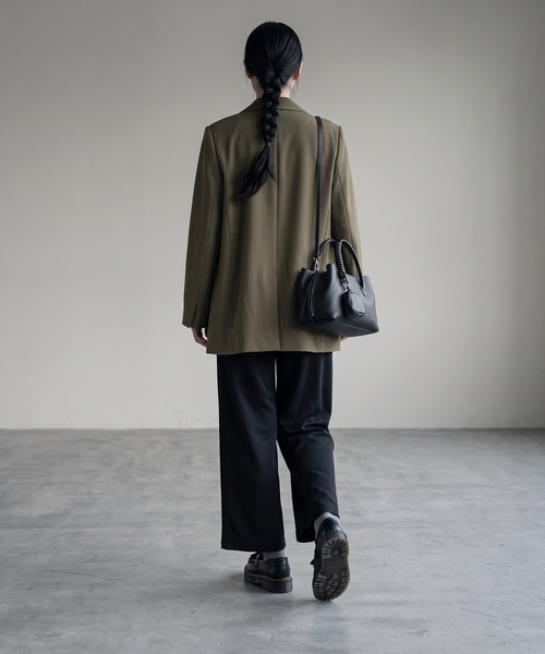 STYLE DELI(スタイルデリ)の「【BLK001】オーバーサイズジャケット(テーラードジャケット・レディース・カーキ/ブラック・FREE)」の5枚目の写真