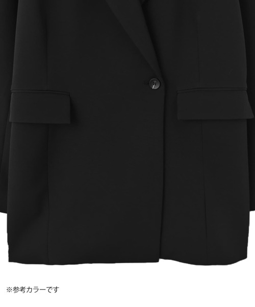 STYLE DELI(スタイルデリ)の「【BLK001】オーバーサイズジャケット(テーラードジャケット・レディース・カーキ/ブラック・FREE)」の3枚目の写真