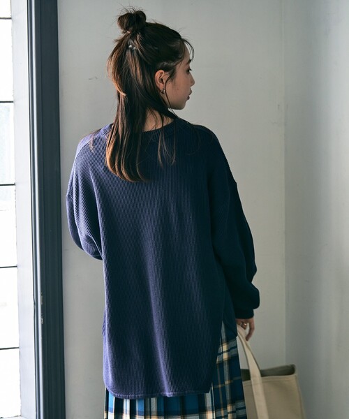 セール】限定展開 片畦 ラウンド コットン プルオーバー ニット