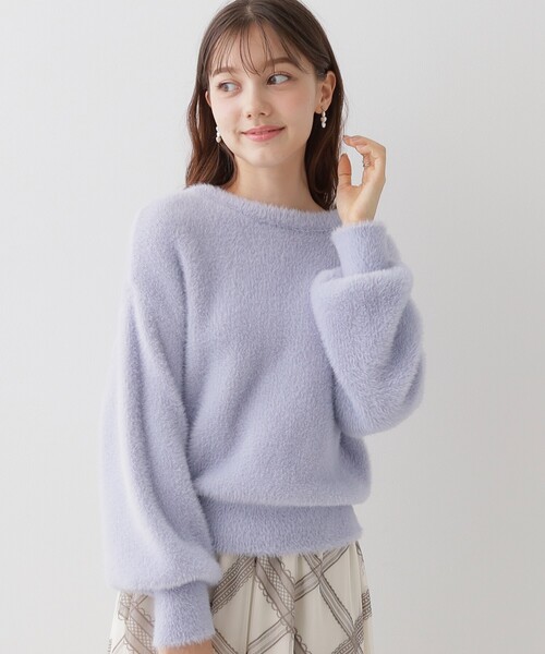 couture brooch(クチュールブローチ)の「◆【ほろ甘・ふわふわ】前後2WAYフェザーカーディガン(カーディガン/ボレロ・レディース・ブラウン系その他/サックスブルー/ライトグレー/ピンク/アイボリー/ブラウン系/ピンク系/ダークグレー・36/38/42)」の6枚目の写真