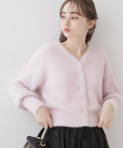 couture brooch(クチュールブローチ)の「◆【ほろ甘・ふわふわ】前後2WAYフェザーカーディガン(カーディガン/ボレロ・レディース・ブラウン系その他/サックスブルー/ライトグレー/ピンク/アイボリー/ブラウン系/ピンク系/ダークグレー・36/38/42)」の7枚目の写真