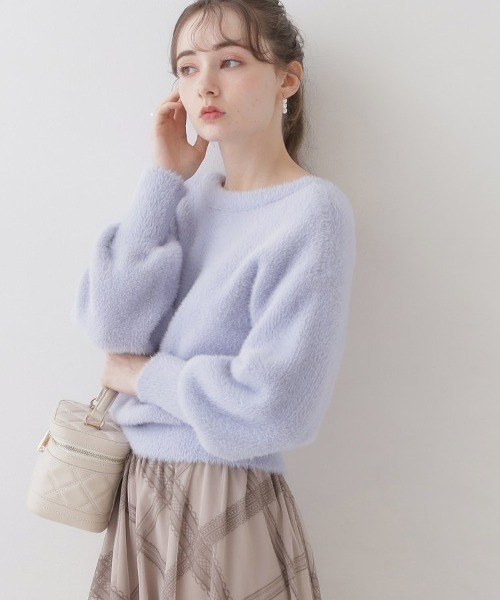 couture brooch(クチュールブローチ)の「◆【ほろ甘・ふわふわ】前後2WAYフェザーカーディガン(カーディガン/ボレロ・レディース・ブラウン系その他/サックスブルー/ライトグレー/ピンク/アイボリー/ブラウン系/ピンク系/ダークグレー・36/38/42)」の15枚目の写真