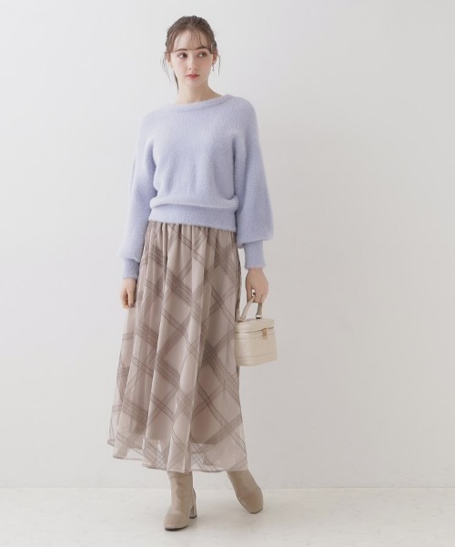 couture brooch(クチュールブローチ)の「◆【ほろ甘・ふわふわ】前後2WAYフェザーカーディガン(カーディガン/ボレロ・レディース・ブラウン系その他/サックスブルー/ライトグレー/ピンク/アイボリー/ブラウン系/ピンク系/ダークグレー・36/38/42)」の11枚目の写真