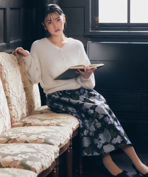 couture brooch(クチュールブローチ)の「◆【ほろ甘・ふわふわ】前後2WAYフェザーカーディガン(カーディガン/ボレロ・レディース・ブラウン系その他/サックスブルー/ライトグレー/ピンク/アイボリー/ブラウン系/ピンク系/ダークグレー・36/38/42)」の20枚目の写真