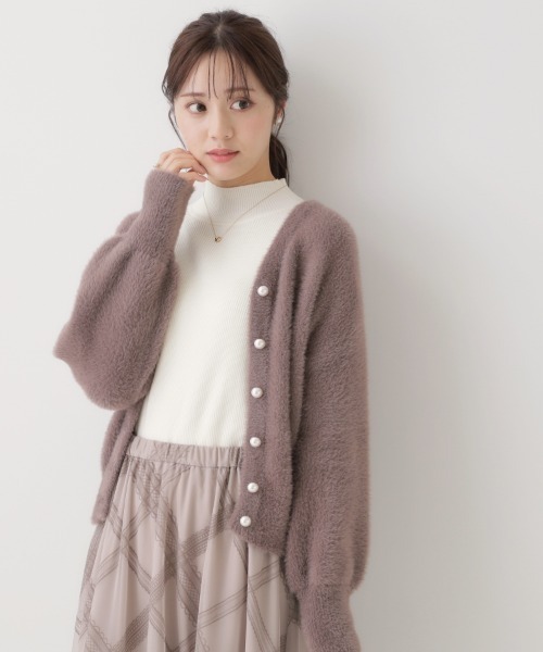 couture brooch(クチュールブローチ)の「◆【ほろ甘・ふわふわ】前後2WAYフェザーカーディガン(カーディガン/ボレロ・レディース・ブラウン系その他/サックスブルー/ライトグレー/ピンク/アイボリー/ブラウン系/ピンク系/ダークグレー・36/38/42)」の21枚目の写真