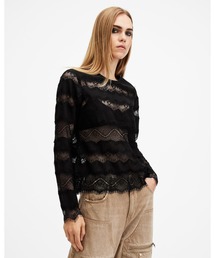 TIFF LACE PANELLED SHEER TOP | TIFF レース パネル シアー トップ