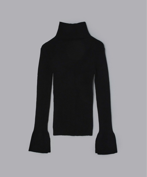 Olu.(オルドット)の「リブハイネックフレアニット(ニット/セーター・レディース・ブラック/その他/アイボリー/グレー/ベビーピンク/ブルー系その他・FREE)」の7枚目の写真