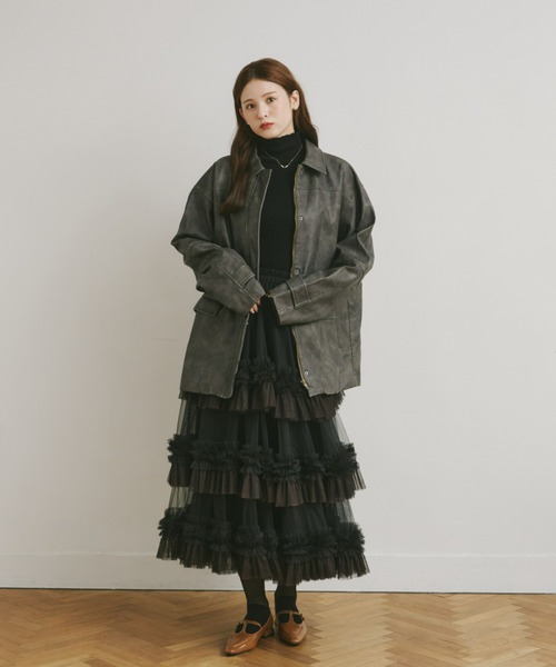 Olu.(オルドット)の「リブハイネックフレアニット(ニット/セーター・レディース・ブラック/その他/アイボリー/グレー/ベビーピンク/ブルー系その他・FREE)」の17枚目の写真