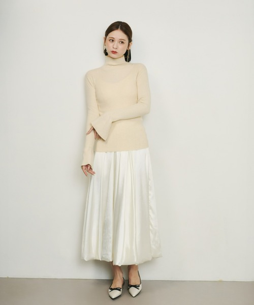 Olu.(オルドット)の「リブハイネックフレアニット(ニット/セーター・レディース・ブラック/その他/アイボリー/グレー/ベビーピンク/ブルー系その他・FREE)」の19枚目の写真