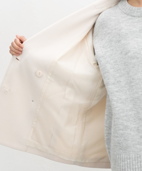 Honeys（ハニーズ）の「【抗菌防臭・静電気軽減】ピーコート（ピーコート・レディース・ダークブラウン/ネイビー/ダークベージュ/アイボリー/ブラック・S/M/L/LL）」の13枚目の写真