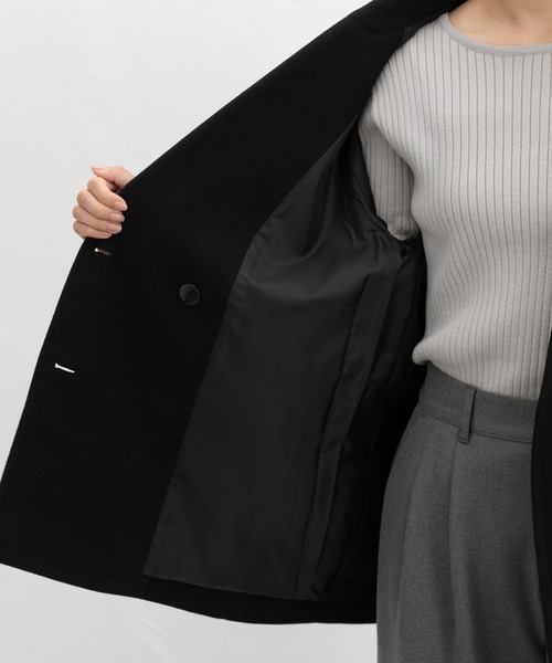 Honeys（ハニーズ）の「【抗菌防臭・静電気軽減】ピーコート（ピーコート・レディース・ダークブラウン/ネイビー/ダークベージュ/アイボリー/ブラック・S/M/L/LL）」の16枚目の写真